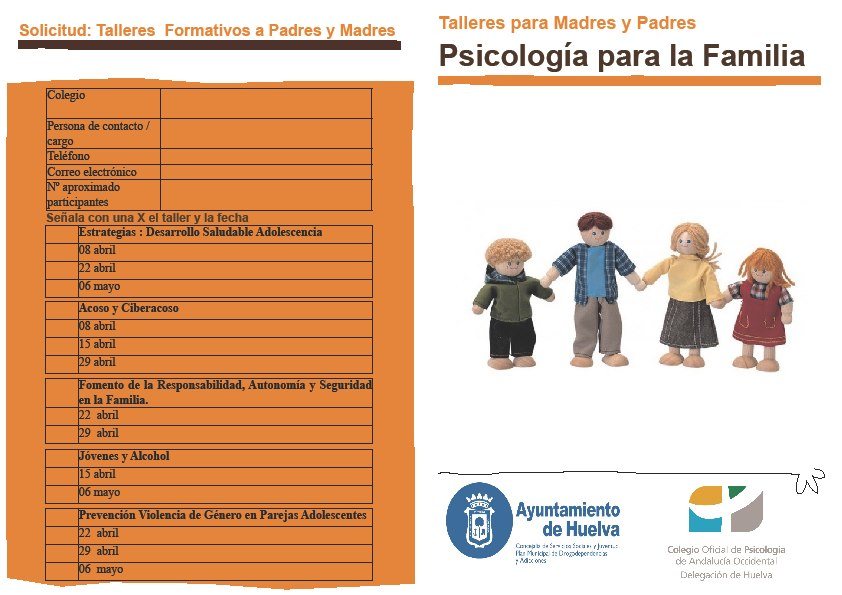 Programa de los talleres para madres y padres Psicología para la familia